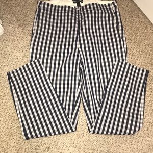 JCrew Mattie Fit blue checkered pants